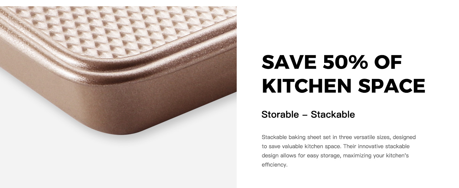 HONGBAKE 2 Pack Half Sheet Baking Pans,Non Stick Baking Sheet for Oven, 57% Thicker Carbon Steel Cookie Sheets for baking, 17.5