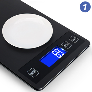 33lb Food Kitchen Digital Scale,1g/0.05oz Precise Graduation, USB Charging Kitchen Scale, Waterproof Stainless Steel with LCD Display, Ounces and Grams for Weight Loss, Cooking, Baking (Black)