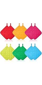 Bokon 24 Pcs Pot Holders for Kitchen, Multicolor Potholders Sets, Heat Resistant Cotton Hot Pad Oven Mitts Trivet with Hanging Loops for Baking Cooking