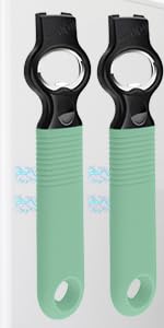 2-Pack Soda Can Opener and Beer Bottle Opener Bartender with Good Grip Silicone Handle, Pop Top Can Tab Opener for Long Nails, Bottle Opener for Arthritic Hand and Seniors, Purple