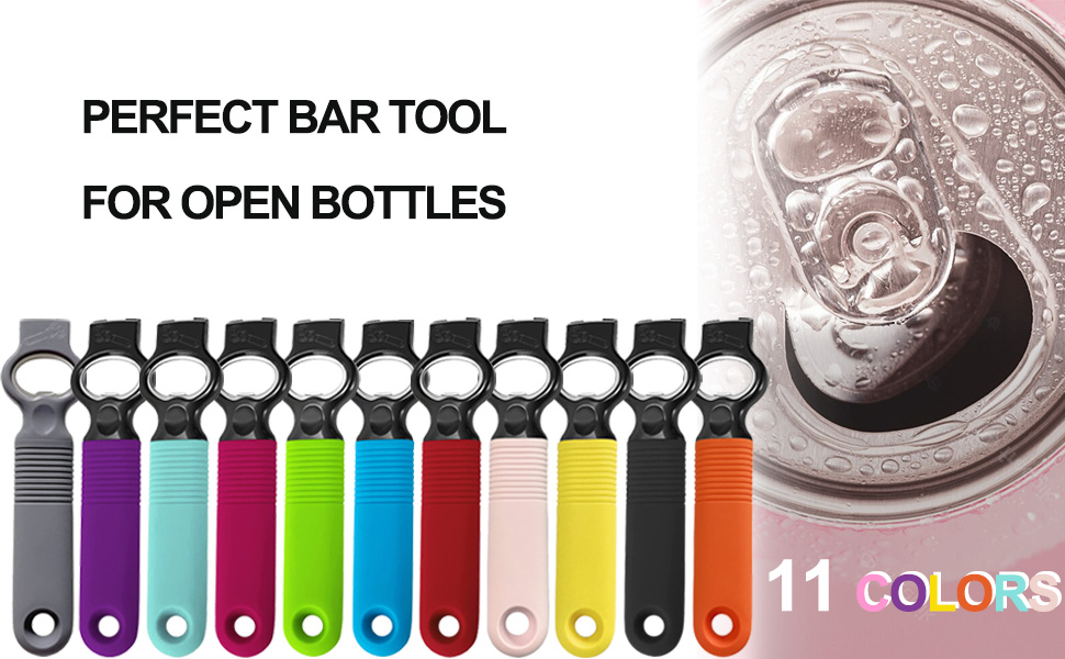 2-Pack Soda Can Opener and Beer Bottle Opener Bartender with Good Grip Silicone Handle, Pop Top Can Tab Opener for Long Nails, Bottle Opener for Arthritic Hand and Seniors, Purple