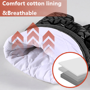 Oven Mitts and Pot Holders,500 ℉ Heat Resistant Oven Mitts Sets,Silicone Oven Gloves, Non-Slip Silicone Textured Grip,Black