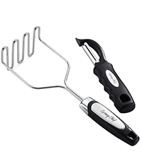 Spring Chef XL Dough Blender Tool For Baking, Heavy Duty Pastry Blender, Stainless Steel Pastry Cutter with Durable Blades, Dough Mixer, Butter Cutter for Easy Mixing, Dishwasher Safe - Aqua Sky