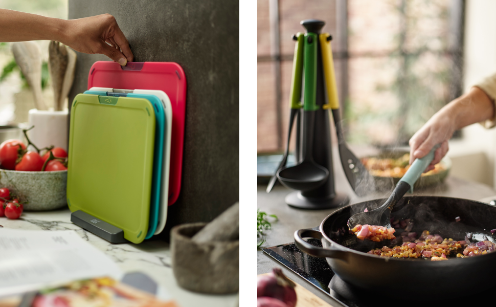 Joseph Joseph Duo 2-Piece Kitchen Grater Set, Vegetable, Cheese Coarse and Fine Grater, Citrus Zester, Opal/Green