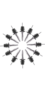 Pafusen 2 Pack Liquor Pour Spout, Auto Flip Olive Oil Dispenser Spout, Pour Spout for Liquor Bottles, Olive Oil Spout, Bottle Pourers for Alcohol Wine Syrup Home Bar Accessories Silver