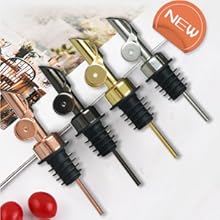 Pafusen 2 Pack Liquor Pour Spout, Auto Flip Olive Oil Dispenser Spout, Pour Spout for Liquor Bottles, Olive Oil Spout, Bottle Pourers for Alcohol Wine Syrup Home Bar Accessories Silver