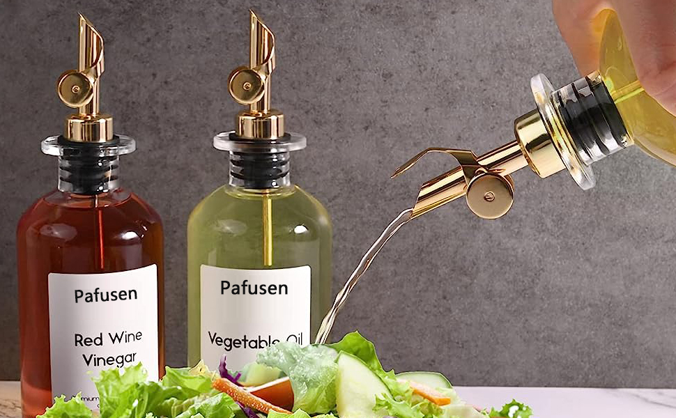 Pafusen 2 Pack Liquor Pour Spout, Auto Flip Olive Oil Dispenser Spout, Pour Spout for Liquor Bottles, Olive Oil Spout, Bottle Pourers for Alcohol Wine Syrup Home Bar Accessories Silver