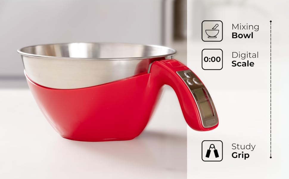 Fradel Digital Kitchen Food Scale with Bowl - 11lb, Grams & Ounces - Removable, Dishwasher-Safe Mixing Bowl - Green