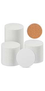 GNIEMCKIN 50 PCS 2.56 in Sublimation Auto Coasters, DIY Personalization Option, Keep Car from Cold Drink Spills