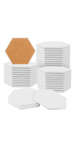 GNIEMCKIN 50 PCS 2.56 in Sublimation Auto Coasters, DIY Personalization Option, Keep Car from Cold Drink Spills