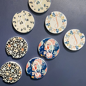 GNIEMCKIN 50 PCS 2.56 in Sublimation Auto Coasters, DIY Personalization Option, Keep Car from Cold Drink Spills