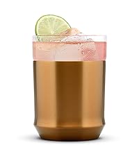 Elevated Craft Hybrid Cocktail Shaker - Premium Vacuum Insulated Stainless Steel Copper Cocktail Shaker - Innovative Measuring System - Martini Shaker for the Home Bartender - 28oz Total Volume