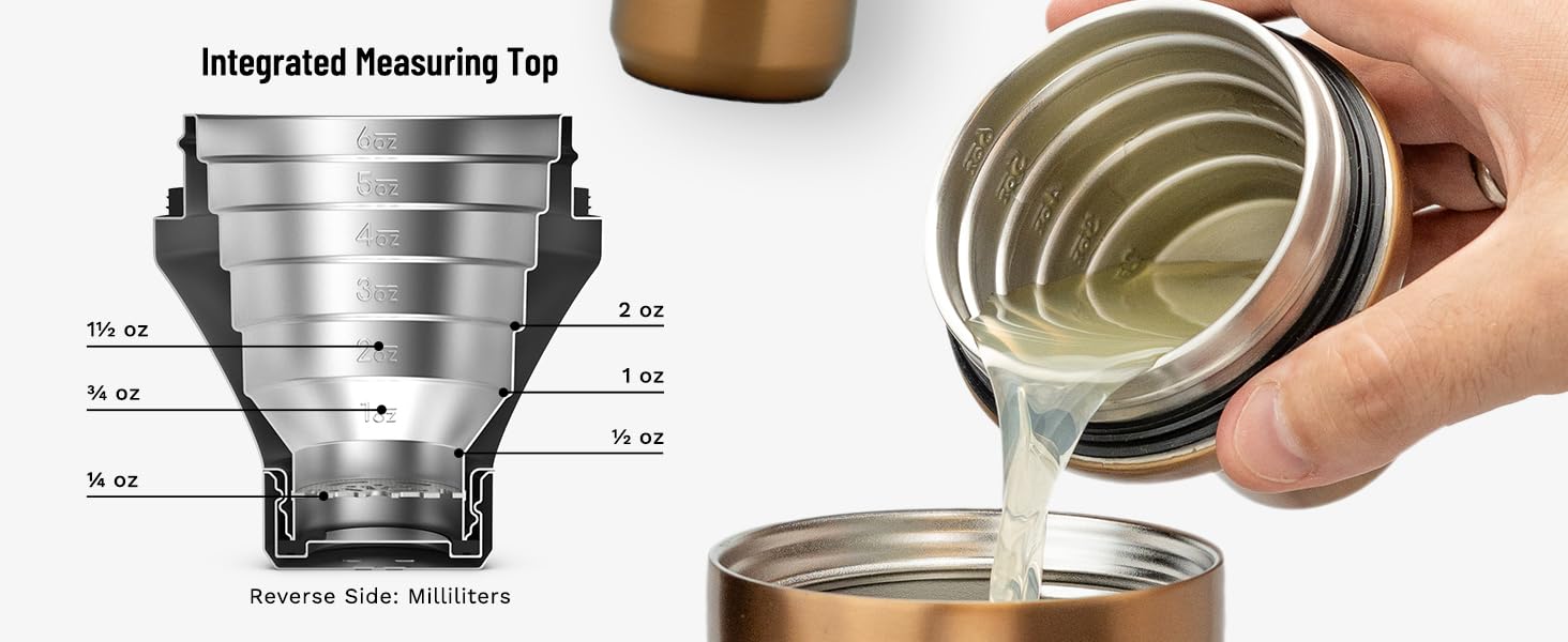 Elevated Craft Hybrid Cocktail Shaker - Premium Vacuum Insulated Stainless Steel Copper Cocktail Shaker - Innovative Measuring System - Martini Shaker for the Home Bartender - 28oz Total Volume