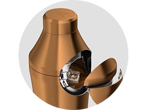 Elevated Craft Hybrid Cocktail Shaker - Premium Vacuum Insulated Stainless Steel Copper Cocktail Shaker - Innovative Measuring System - Martini Shaker for the Home Bartender - 28oz Total Volume