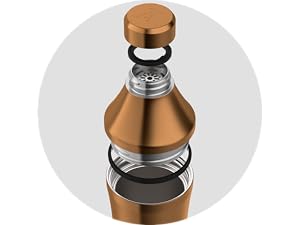 Elevated Craft Hybrid Cocktail Shaker - Premium Vacuum Insulated Stainless Steel Copper Cocktail Shaker - Innovative Measuring System - Martini Shaker for the Home Bartender - 28oz Total Volume