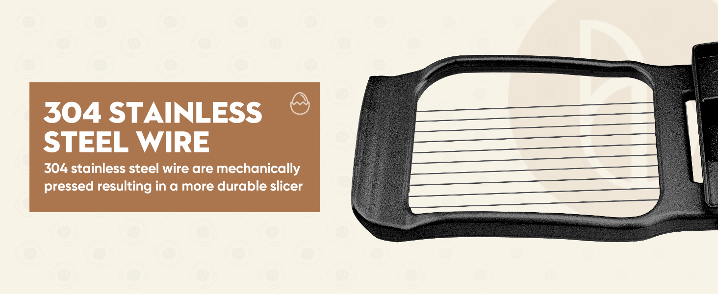 BIBURY Egg Slicer, Egg Cutter for Hard Boiled Eggs, Heavy Duty Aluminium Slicer for Egg Mushroom Strawberry Soft Fruit, Stainless Steel Wires, Dishwasher Safe & Easy to Clean (Black)