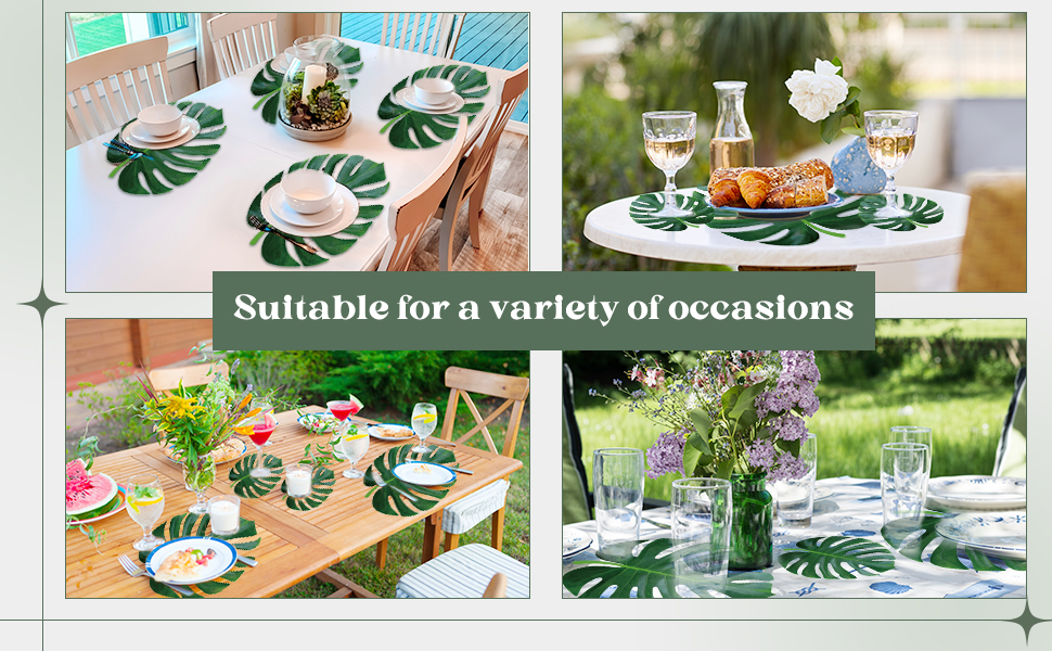 Geosar 200 Disposable Paper Placemats and Coasters Set Summer Hawaiian Luau Placemat with Coasters Outdoor Indoor for Greenery Jungle Dining Table Decoration Shower Birthday(Gold Round)