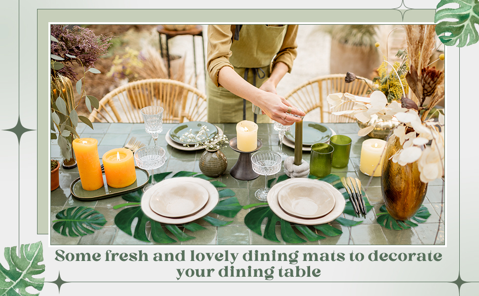 Geosar 200 Disposable Paper Placemats and Coasters Set Summer Hawaiian Luau Placemat with Coasters Outdoor Indoor for Greenery Jungle Dining Table Decoration Shower Birthday(Gold Round)