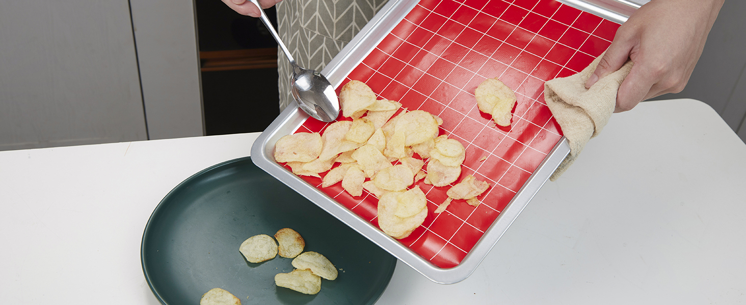 Silicone Baking Mat Roll 16IN*5FT Free Cutting, Non-Slip Pastry Mat, Non-Stick Reusable Air Fryer Liner, Oven Liners, Freeze Dryer Mat, Easily Cut to Size Fit All Ovens Pans Tins Dishes