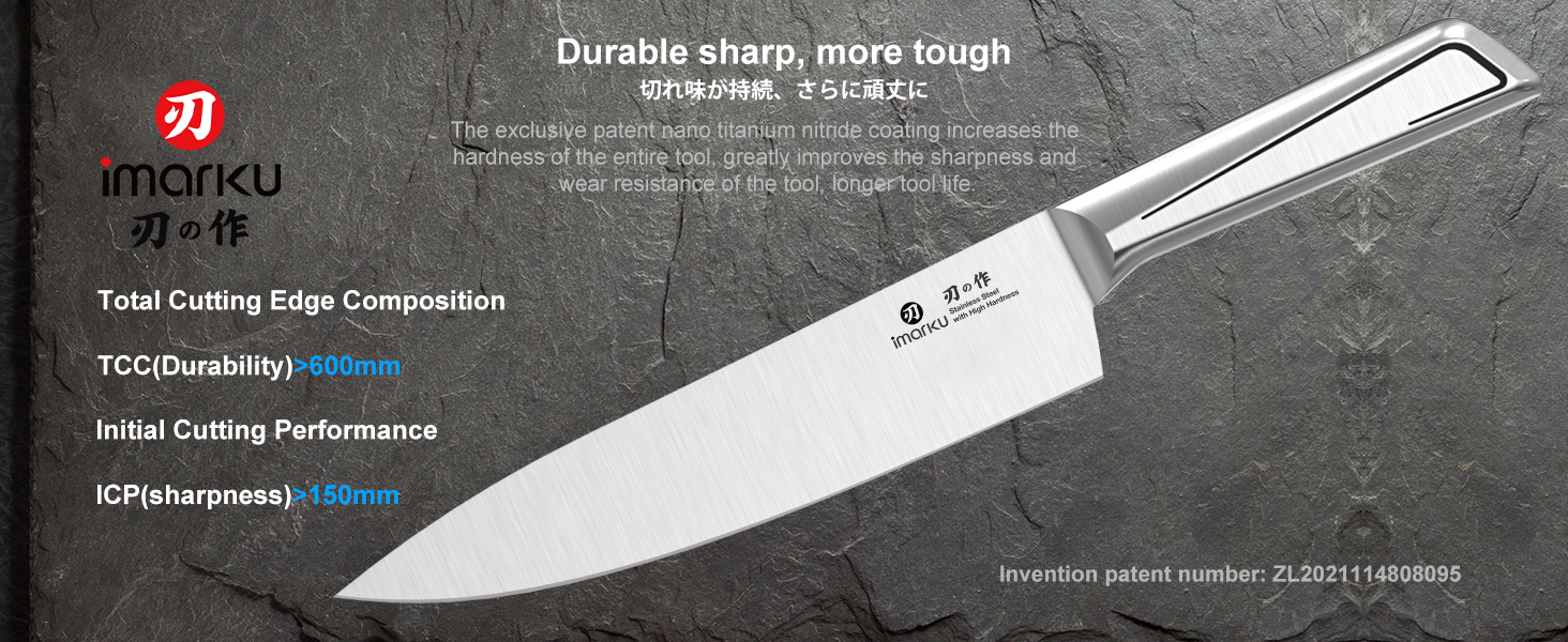 Knife Sets for Kitchen with Block imarku G14 Japanese Knife Set Stainless Steel Kitchen 14pcs, Built-in Sharpener, Sharp Knives with Non-slip Ergonomic Handle - Dishwasher Safe, Home Essential Gifts