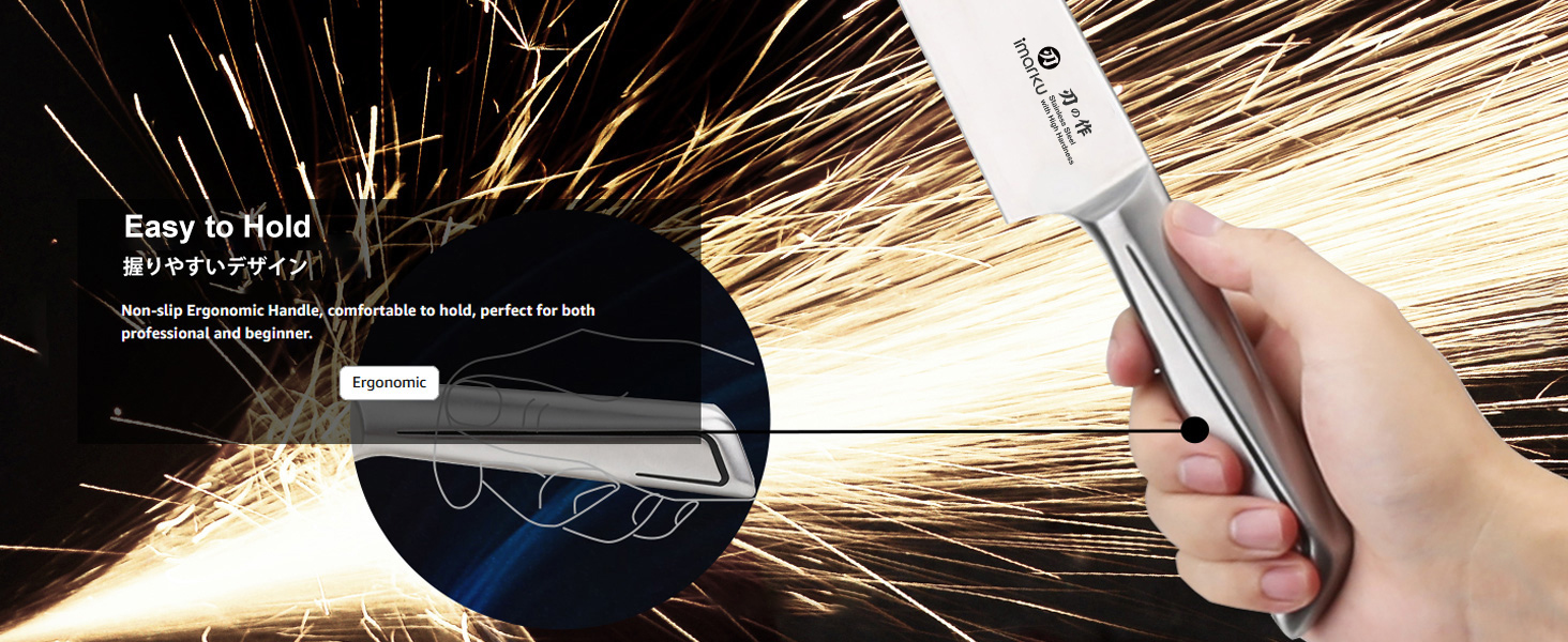 Knife Sets for Kitchen with Block imarku G14 Japanese Knife Set Stainless Steel Kitchen 14pcs, Built-in Sharpener, Sharp Knives with Non-slip Ergonomic Handle - Dishwasher Safe, Home Essential Gifts