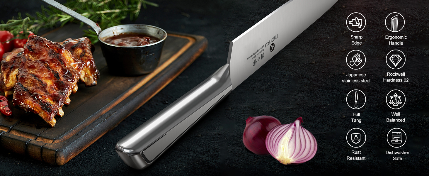 Knife Sets for Kitchen with Block imarku G14 Japanese Knife Set Stainless Steel Kitchen 14pcs, Built-in Sharpener, Sharp Knives with Non-slip Ergonomic Handle - Dishwasher Safe, Home Essential Gifts