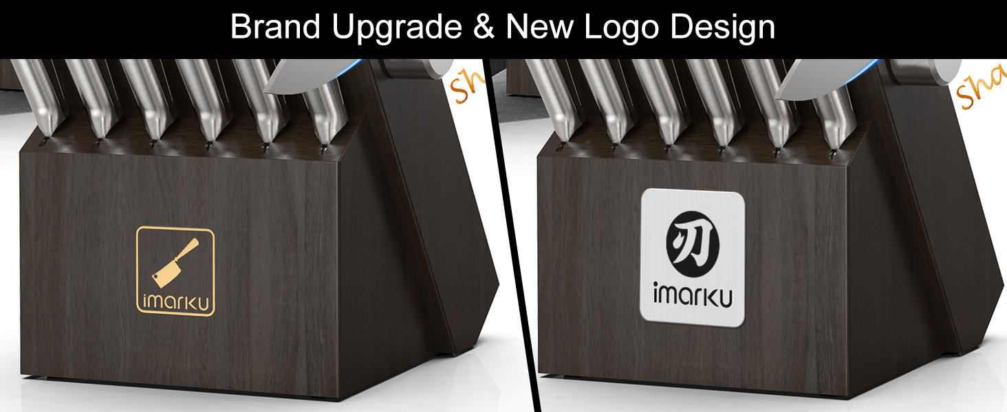 Knife Sets for Kitchen with Block imarku G14 Japanese Knife Set Stainless Steel Kitchen 14pcs, Built-in Sharpener, Sharp Knives with Non-slip Ergonomic Handle - Dishwasher Safe, Home Essential Gifts