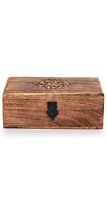 NIRMAN Wooden Coasters for Drinks Coffee Table, Round Drink Coasters with Holder for Tabletop Protection, Set of 4 (4