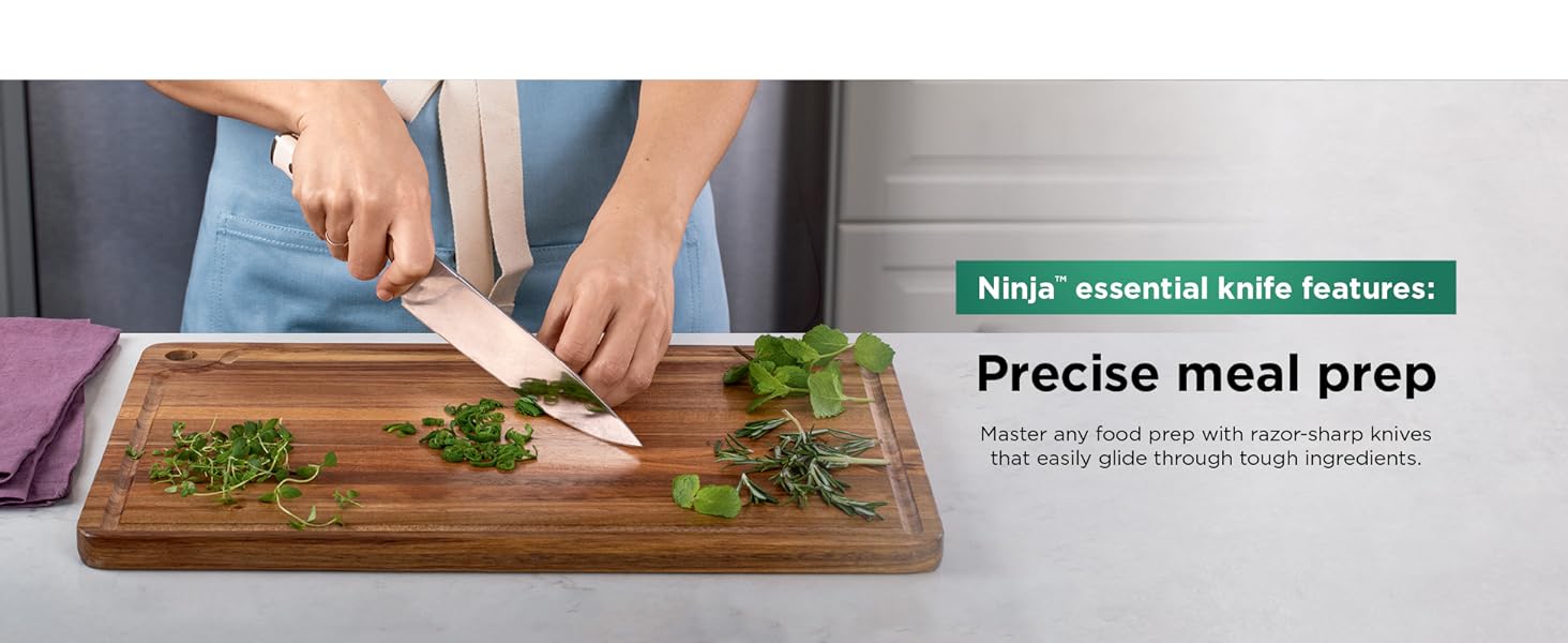 Ninja K12007WHBN NeverDull 7-Piece Prep Knife System, Essential, High Carbon Stainless Steel, Built-in Sharpener, White