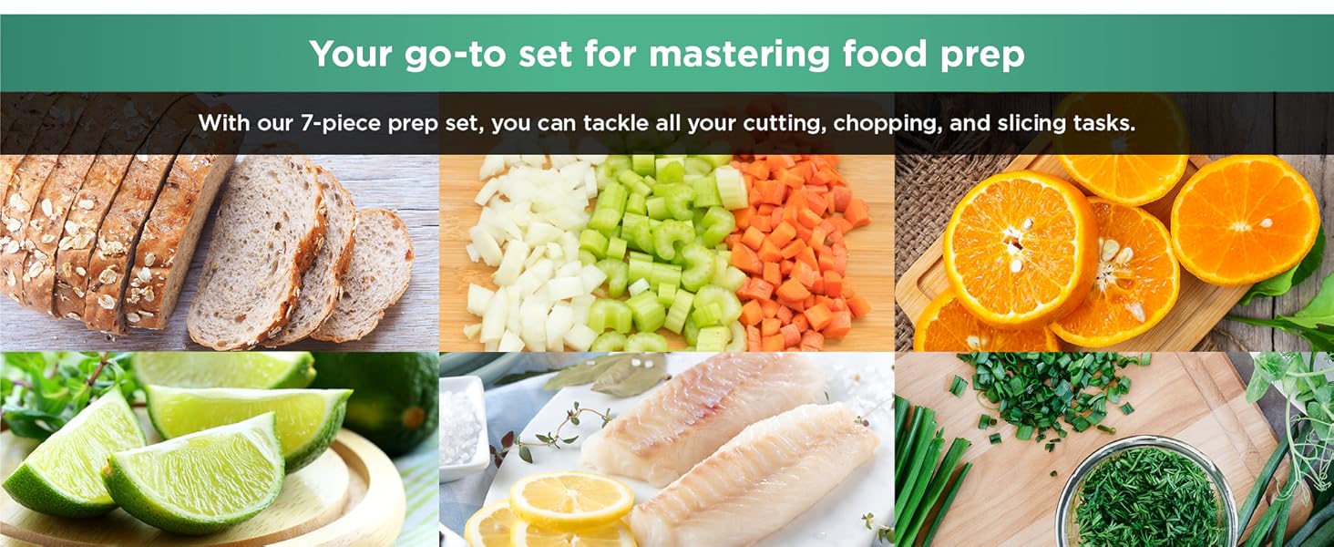 Ninja K12007WHBN NeverDull 7-Piece Prep Knife System, Essential, High Carbon Stainless Steel, Built-in Sharpener, White