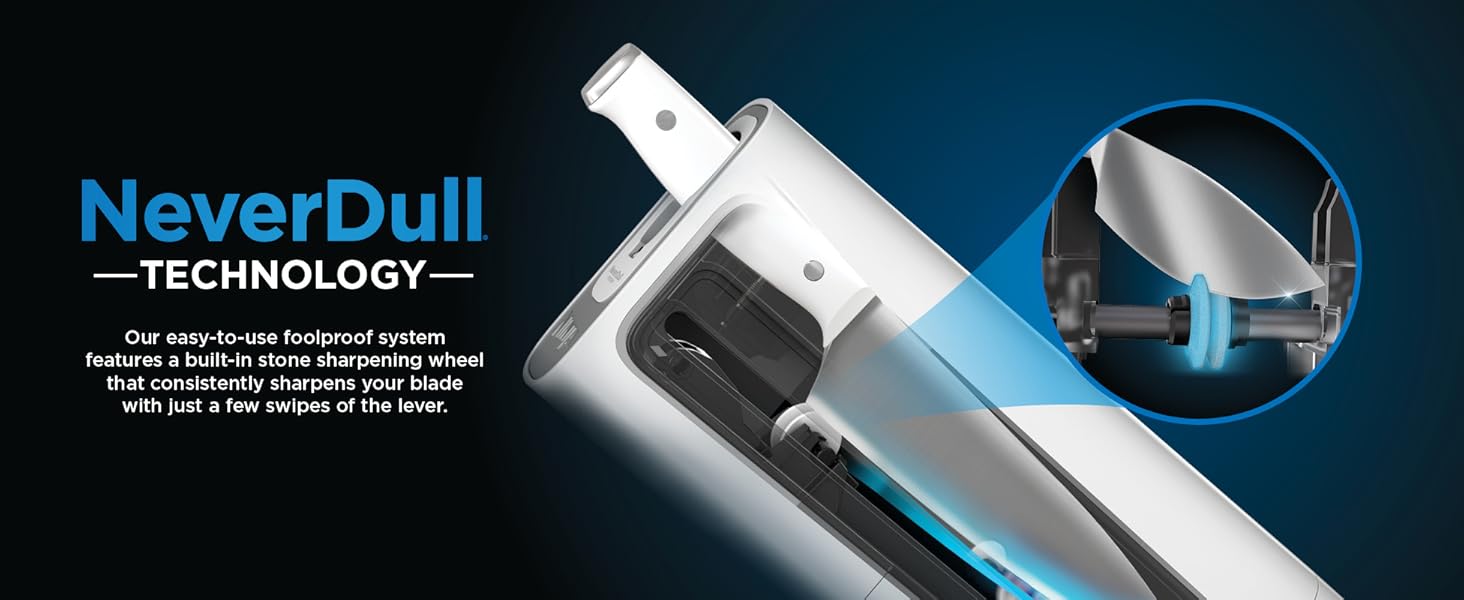 Ninja K12007WHBN NeverDull 7-Piece Prep Knife System, Essential, High Carbon Stainless Steel, Built-in Sharpener, White