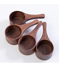Wood Coffee Scoop-4 Pieces Wooden Scoops for Jars Small Measuring Spoons for Ground Coffee,Tea,Sugar,Seasoning-Multipurpose Wooden Scoop for Jars,Canisters,Bath Salts,Laundry Detergent(Acacia Wood)