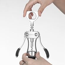 Beneno Wine Opener, Zinc Alloy Premium Wing Corkscrew with Multifunctional Bottles Opener, Sharp Wine Corkscrew with Ergonomic Non-Slip Wing Handle, Purple