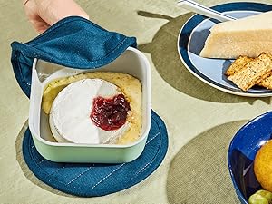 Caraway Oven Mitts - 100% Organic Cotton Oven Mitt - Double-Layer & Stain-Resistant Stitching - Safe Handling of Hot Kitchenware - Set of 2 - Perracotta