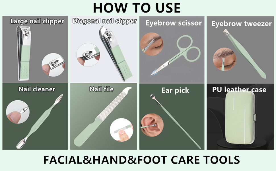 Manicure Set Nail Clipper Set Women Men Nail Clippers Kit Nail Care Kit Toenail Fingernail Cutters Personal Care Tools Manicure Pedicure with Travel Case Nail Grooming Kit Gifts for Women Men