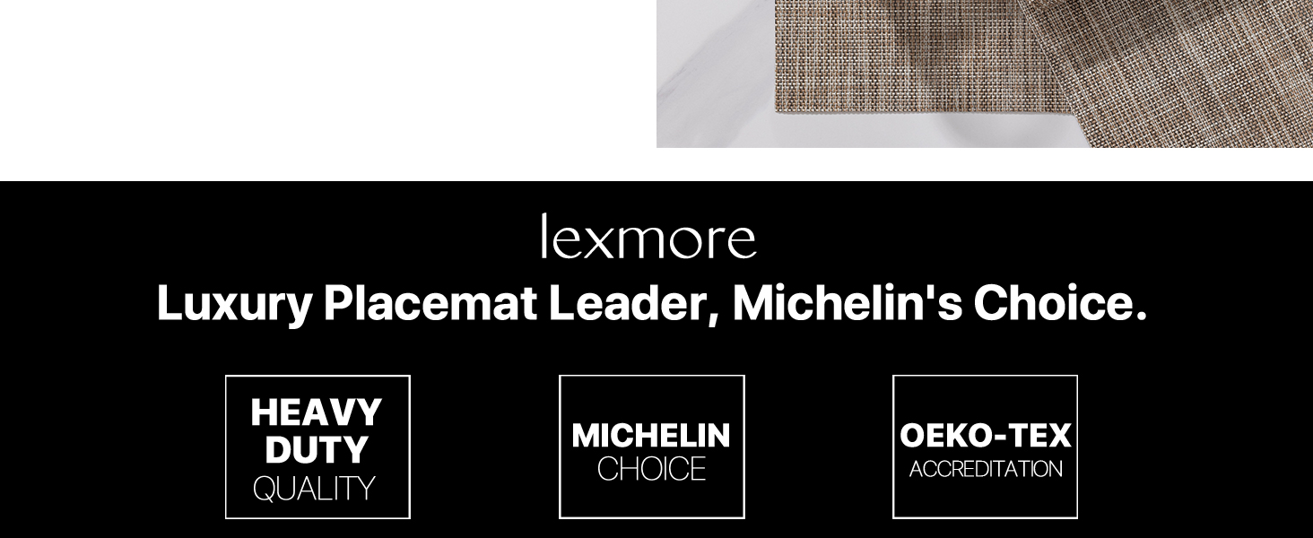 LEXMORE Placemats Set of 4 Vinyl/Plastic Woven Place Mats for Kitchen Table Indoor/Outdoor Washable Placemat Wipeable Dining Table Mats(Gray)