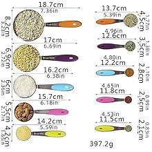 10 Pcs Measuring Cups and Spoons Set,Stackable Metal Measure Cup for Measuring Dry and Liquid Ingredients,Used Kitchen Dry Food, Cooking Baking Measurements