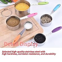 10 Pcs Measuring Cups and Spoons Set,Stackable Metal Measure Cup for Measuring Dry and Liquid Ingredients,Used Kitchen Dry Food, Cooking Baking Measurements