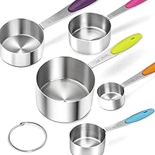10 Pcs Measuring Cups and Spoons Set,Stackable Metal Measure Cup for Measuring Dry and Liquid Ingredients,Used Kitchen Dry Food, Cooking Baking Measurements