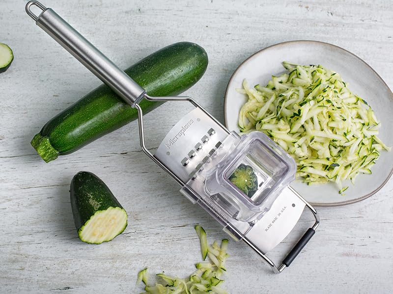 Microplane Professional Series Kitchen Grater new Extra Coarse for Potato, Zucchini, Carrot, Apple, Cabbage and Cheese with Stainless Steel Blades - Made in USA