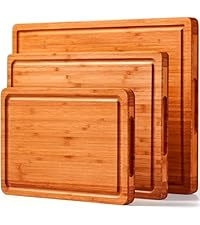 Bamboo Cutting Board for Kitchen, 18" Large Wood Charcuterie Cheese Board, Wooden Chopping Block with Side Handles and Juice Grooves