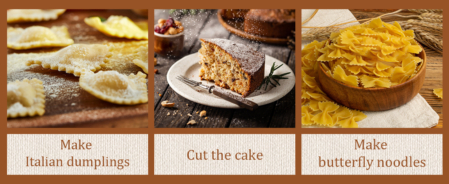 Pastry Cutter Double Wheel - Exquisite Wooden Handle, Perfect for Pasta, Pizza, Ravioli, Cookie -Cheese Slicers Enhance Your Culinary Artistry