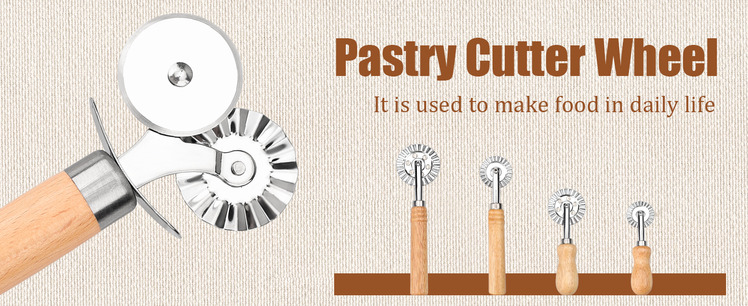 Pastry Cutter Double Wheel - Exquisite Wooden Handle, Perfect for Pasta, Pizza, Ravioli, Cookie -Cheese Slicers Enhance Your Culinary Artistry