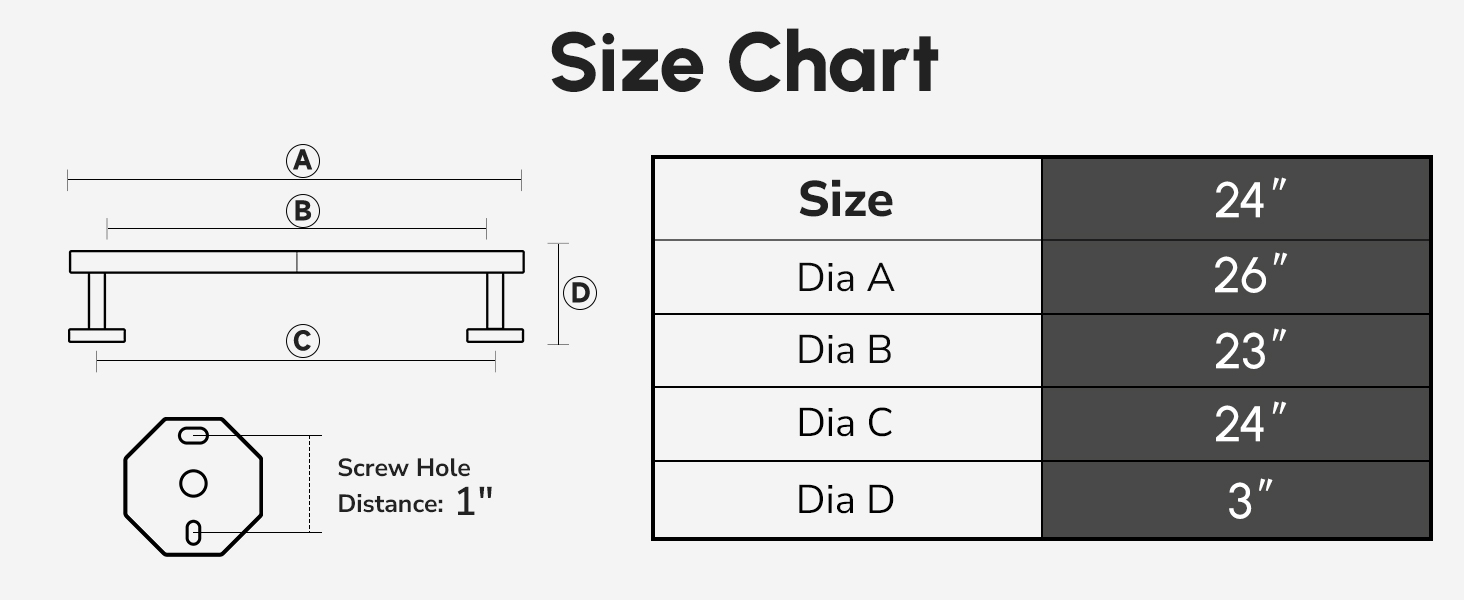 USHOWER Matte Black Bathroom Hardware Set, Modern 24-Inch Towel Bar Set Wall Mounted, Durable SUS304 Stainless Steel Bathroom Accessories Set, 4-Piece