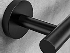 USHOWER Matte Black Bathroom Hardware Set, Modern 24-Inch Towel Bar Set Wall Mounted, Durable SUS304 Stainless Steel Bathroom Accessories Set, 4-Piece