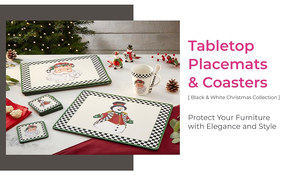 Pimpernel Black & White Collection Coasters, Set of 6 – 4