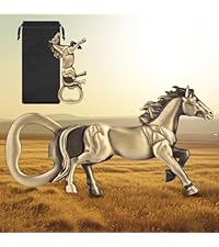 Horse Head Wine Stopper, Horse Wine Gifts Birthday Gifts for Men Women, Bottle Stoppers for Wine Champagne, Dark Silver with Gift Box