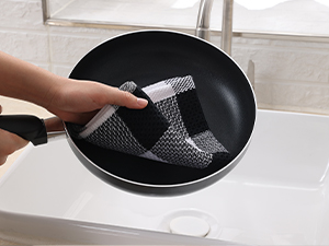 Homaxy Kitchen Towels and Dishcloths Set, 12 x 12 and 13 x 28 Inches, Set of 8 100% Cotton Waffle Weave Check Plaid Kitchen Dish Towels, Super Soft and Absorbent Dish Cloths, Black & Grey