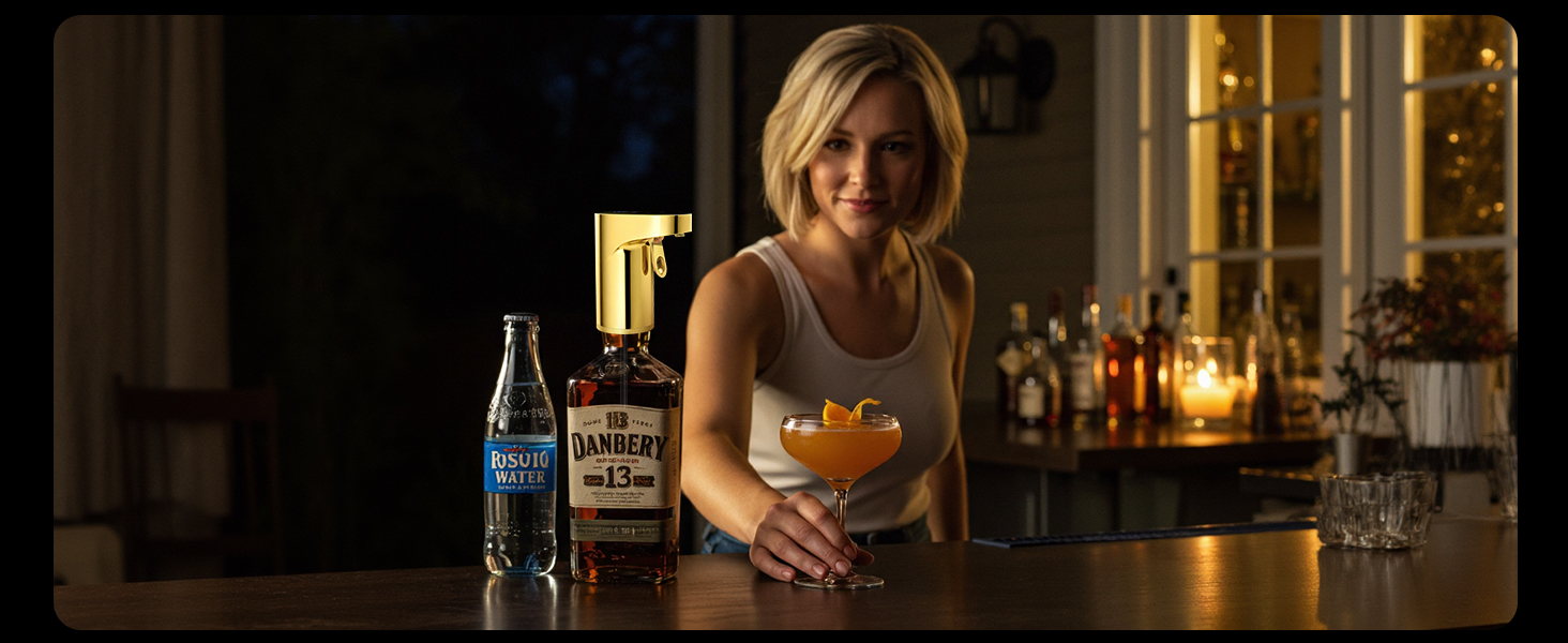 5-in-1 Electric Wine Decanter & Smart Liquor Dispenser - Easter Party Essential | Automatic Aerator with 1-999ml Precision Dosing | Easter Gift for Wine Lovers, Whiskey Enthusiasts & Hosts(Gold)