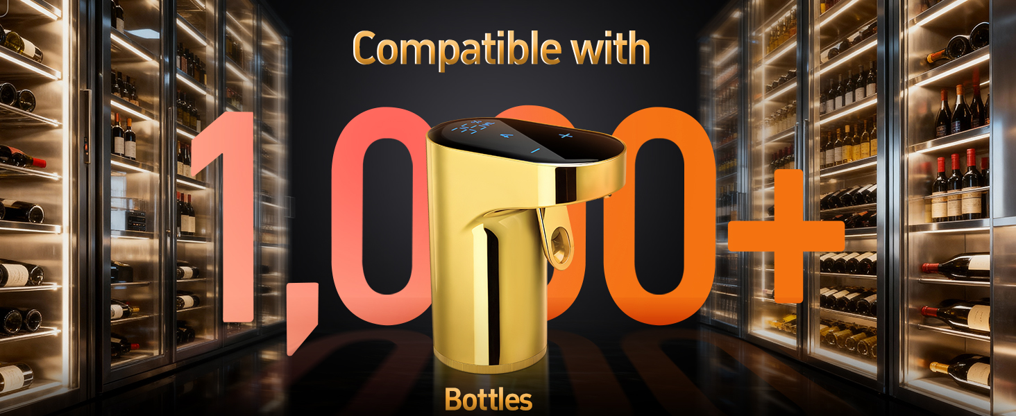 5-in-1 Electric Wine Decanter & Smart Liquor Dispenser - Easter Party Essential | Automatic Aerator with 1-999ml Precision Dosing | Easter Gift for Wine Lovers, Whiskey Enthusiasts & Hosts(Gold)